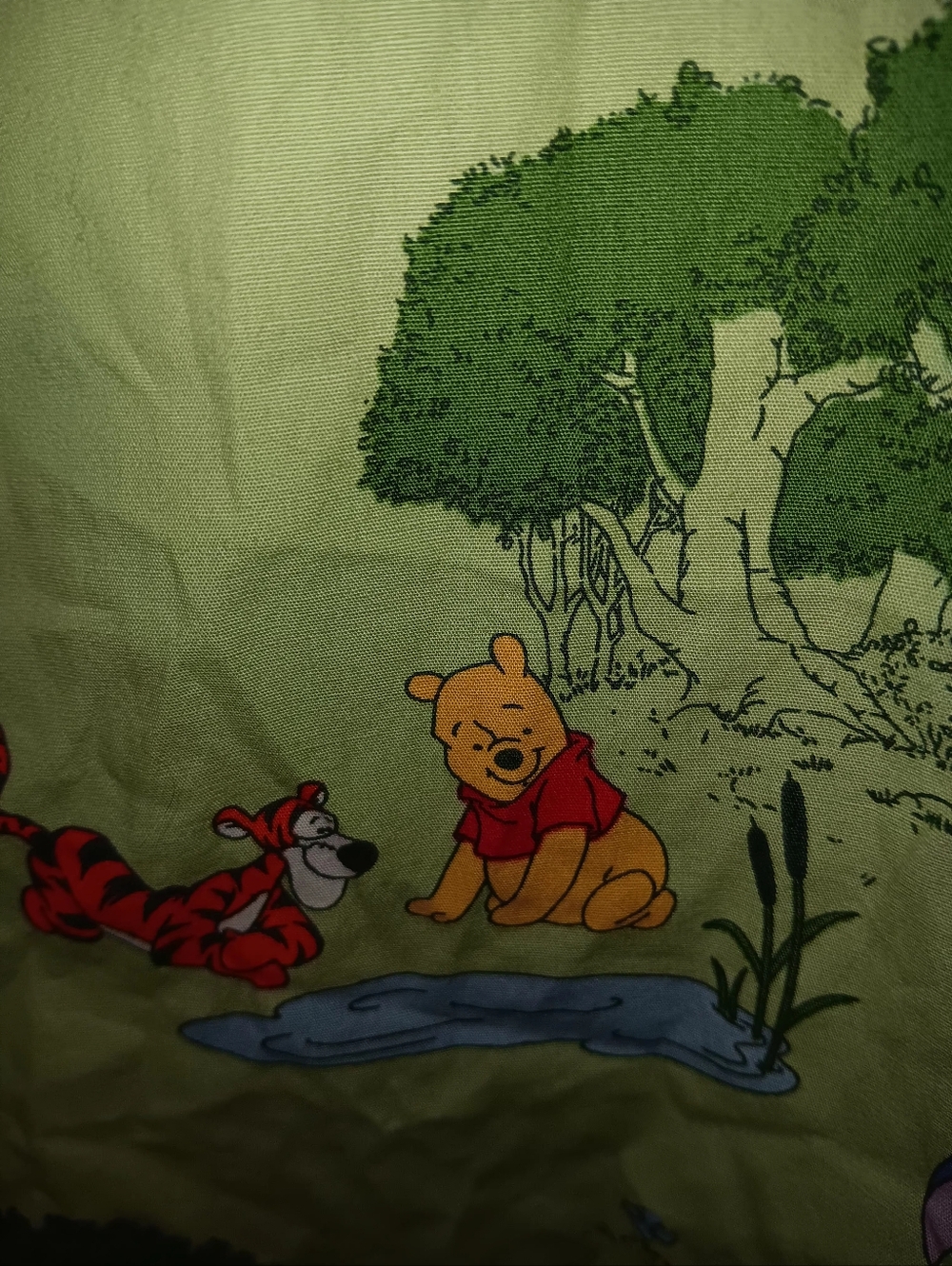 Disney Winnie the Pooh Green Short-Sleeve Button-Up Shirt - Picture 3 of 5